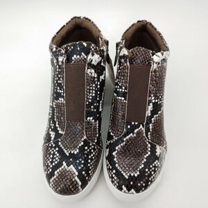 Aqua College Shoes Womens Glady Waterproof Leather Snakeskin Sneaker 6.5 New